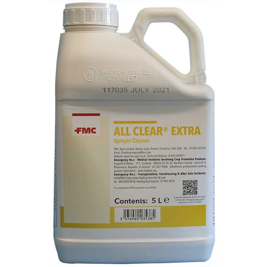 All Clear Extra 5L - Cleans Pesticides From Spraying Equipment 1 All Clear Extra 5L - Cleans Pesticides From Spraying Equipment