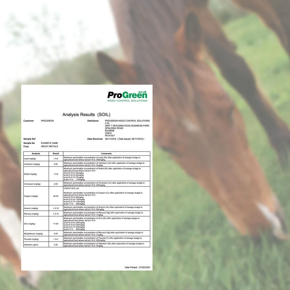 Paddock Soil Analysis For Grazing - Heavy Metal Analysis 1 Paddock Soil Analysis For Grazing - Heavy Metal Analysis