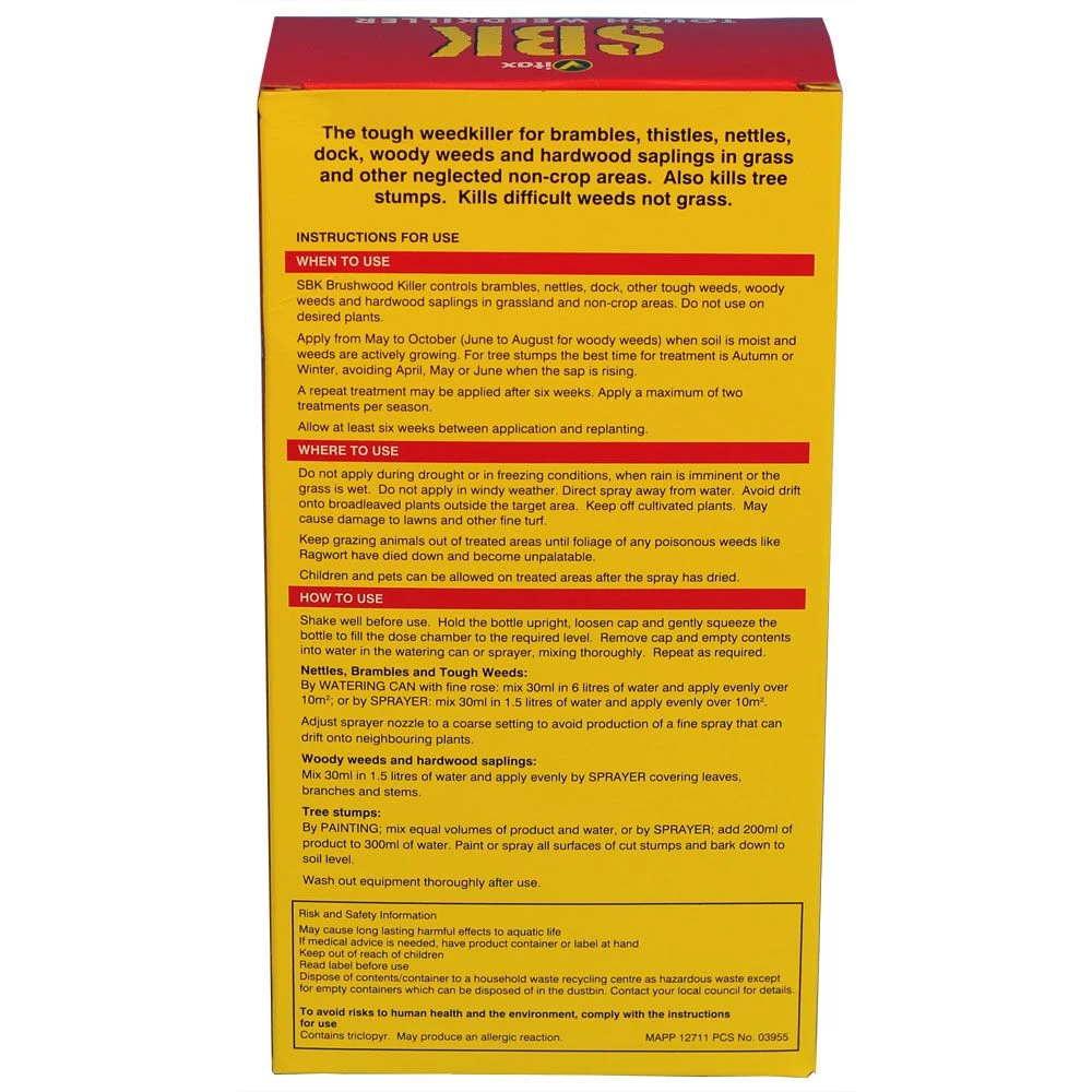 SBK Brushwood Killer 1 L - For Control Of Tough Woody Weeds 2 SBK Brushwood Killer 1 L - For Control Of Tough Woody Weeds - Image 2